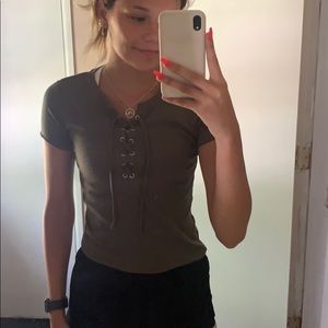 Green cross up shirt🤍🤍